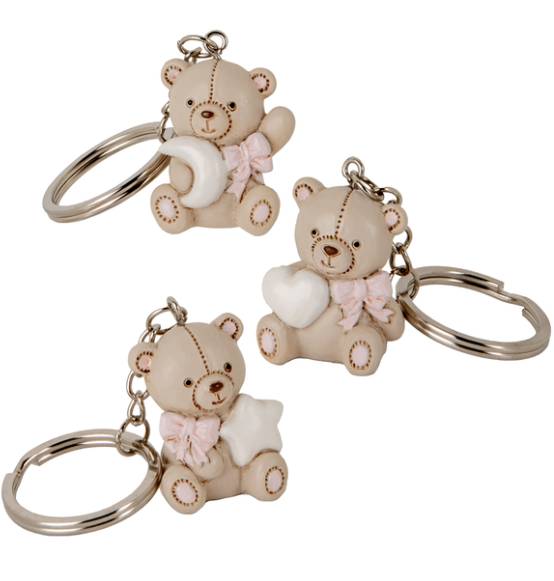 Bomboniera portachiavi nascita battesimo bimba rosa novità economica originale
